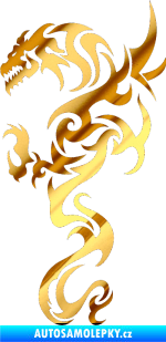 Samolepka Dragon 019 levá chrom fólie zlatá zrcadlová