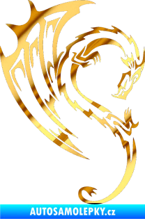 Samolepka Dragon 043 pravá chrom fólie zlatá zrcadlová
