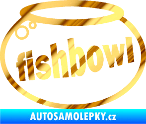 Samolepka Fishbowl akvárium chrom fólie zlatá zrcadlová