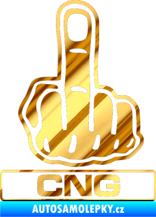 Samolepka Fuck off CNG chrom fólie zlatá zrcadlová