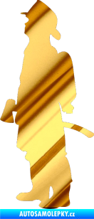 Samolepka Hasič 002 levá chrom fólie zlatá zrcadlová