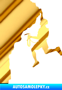 Samolepka Horolezec 003 levá chrom fólie zlatá zrcadlová