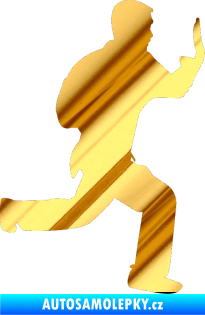 Samolepka Karate 002 pravá chrom fólie zlatá zrcadlová