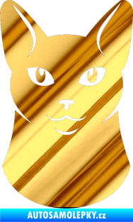 Samolepka Kočka 005 levá chrom fólie zlatá zrcadlová