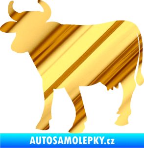 Samolepka Kráva 002 levá chrom fólie zlatá zrcadlová
