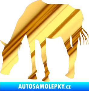 Samolepka Kůň 008 levá chrom fólie zlatá zrcadlová