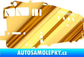 Samolepka Lokomotiva 001 levá chrom fólie zlatá zrcadlová