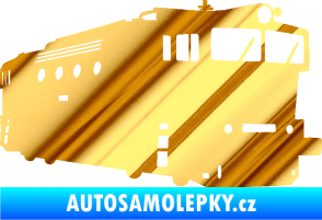 Samolepka Lokomotiva 001 pravá chrom fólie zlatá zrcadlová