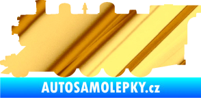 Samolepka Lokomotiva 002 levá chrom fólie zlatá zrcadlová