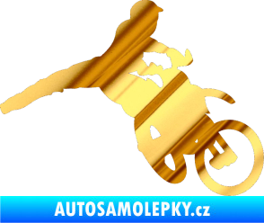 Samolepka Motorka 030 pravá motokros chrom fólie zlatá zrcadlová