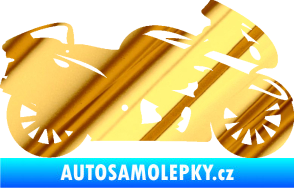Samolepka Motorka 048 pravá silniční chrom fólie zlatá zrcadlová