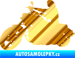 Samolepka Motorka 050 levá chrom fólie zlatá zrcadlová