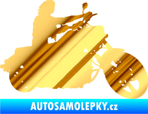 Samolepka Motorka 050 pravá chrom fólie zlatá zrcadlová