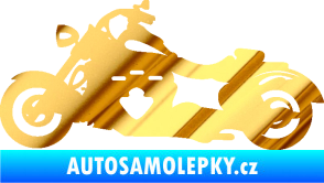 Samolepka Motorka 056 levá chrom fólie zlatá zrcadlová