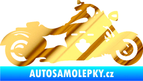 Samolepka Motorka 056 pravá chrom fólie zlatá zrcadlová