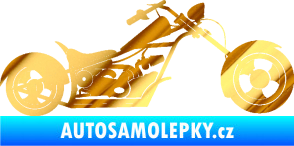 Samolepka Motorka chopper 001 pravá chrom fólie zlatá zrcadlová