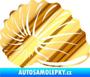 Samolepka Mušle 002 pravá ulita chrom fólie zlatá zrcadlová