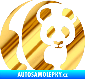 Samolepka Panda 001 pravá chrom fólie zlatá zrcadlová