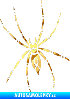 Samolepka Pavouk 011 levá chrom fólie zlatá zrcadlová