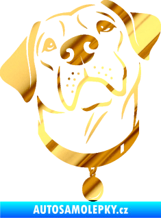 Samolepka Pes 119 levá Labrador chrom fólie zlatá zrcadlová