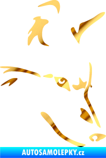 Samolepka Pes 159 pravá vlk chrom fólie zlatá zrcadlová