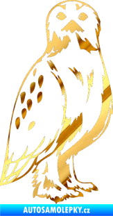 Samolepka Predators 061 pravá sova chrom fólie zlatá zrcadlová