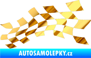 Samolepka Šachovnice 020 chrom fólie zlatá zrcadlová