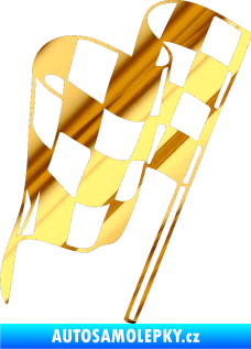 Samolepka Šachovnice 060 chrom fólie zlatá zrcadlová