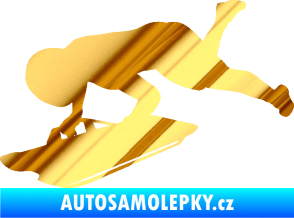 Samolepka Skeleton 002 levá chrom fólie zlatá zrcadlová