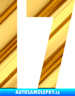 Samolepka Startovní číslo 17 chrom fólie zlatá zrcadlová