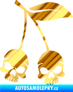 Samolepka Třešně 002 pravá lebky chrom fólie zlatá zrcadlová