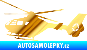 Samolepka Vrtulník 006 levá helikoptéra chrom fólie zlatá zrcadlová