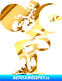 Samolepka Vzpírání 002 levá těžká váha chrom fólie zlatá zrcadlová