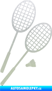 Samolepka Badminton rakety pravá pískované sklo