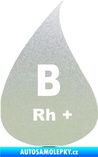 Samolepka Krevní skupina B Rh+ kapka pískované sklo