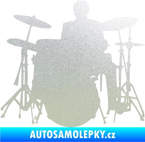 Samolepka Music 009 levá hráč na bicí pískované sklo