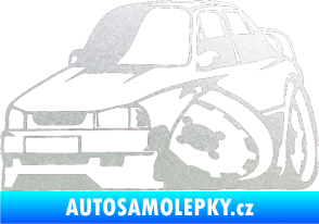 Samolepka Škoda 130 karikatura levá pískované sklo