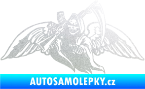 Samolepka Smrtka 016 levá s křídly a kosou pískované sklo