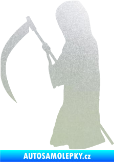 Samolepka Smrtka silueta s kosou levá pískované sklo