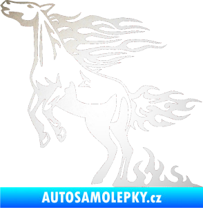 Samolepka Animal flames 001 levá kůň odrazková reflexní bílá