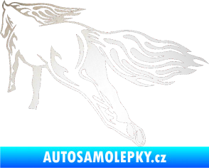 Samolepka Animal flames 009 levá kůň odrazková reflexní bílá