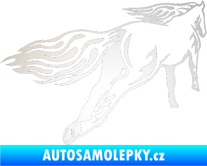 Samolepka Animal flames 009 pravá kůň odrazková reflexní bílá