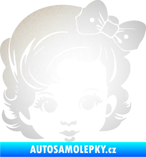 Samolepka Dítě v autě 110 pravá holčička s mašlí odrazková reflexní bílá