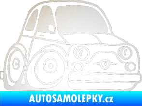 Samolepka Fiat 500 karikatura pravá odrazková reflexní bílá