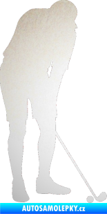 Samolepka Golfista 007 pravá odrazková reflexní bílá