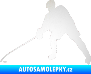 Samolepka Hokejista 002 levá odrazková reflexní bílá