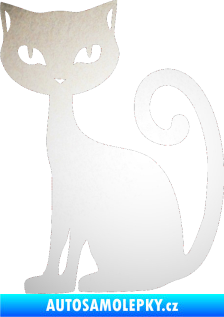 Samolepka Kočka 009 levá odrazková reflexní bílá