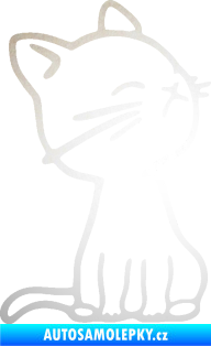Samolepka Kočka 016 pravá odrazková reflexní bílá