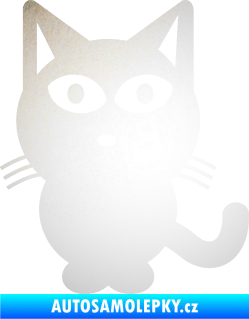 Samolepka Kočka 034 levá odrazková reflexní bílá