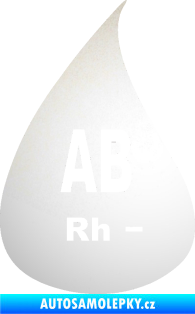 Samolepka Krevní skupina AB Rh- kapka odrazková reflexní bílá